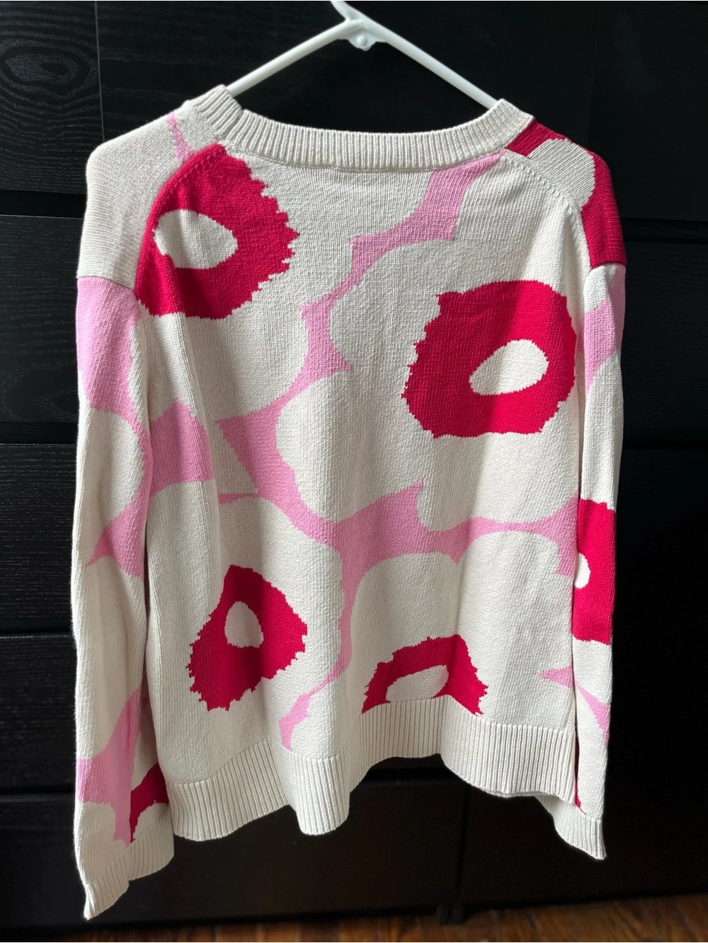 Marimekko Cream, Pink & Red V-Neck Sweater - Picture 3 of 4